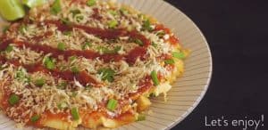 Okonomiyaki (Japanese savoury pancake) and Pad Thai