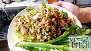 Thai minced pork salad (Larb) by Thai home cooking