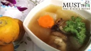 Winter melon soup is a popular dish that is often served in households and at Thai street food.