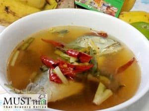 Hot and spicy soup with mackerel