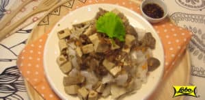 Lobo Steamed Wide Rice Noodles with Tofu Topping