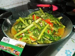 Stir fried Chinese morning glory