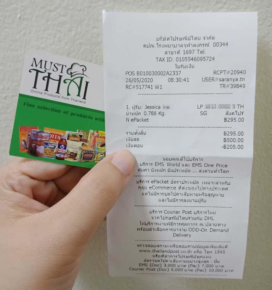 Thai supermarket delivery to Singapore
