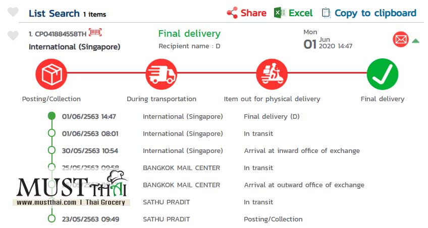 Thai grocery delivery to Singapore