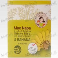 Mae Napa Steamed Sticky Rice with Coconut Cream & Banana 80g box of 6