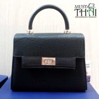 Thai designs hand-woven bags black color, authentic Thai with modern polyurethane leather design.