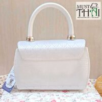 Thai style hand-woven bags white color