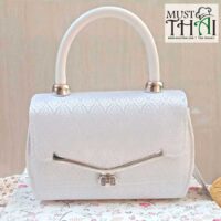 Thai style hand-woven bags white color