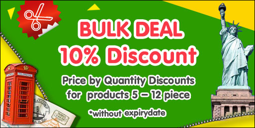 Bulk deal 10% Discount. Price by Quantity Discounts for products 5 - 12 piece
