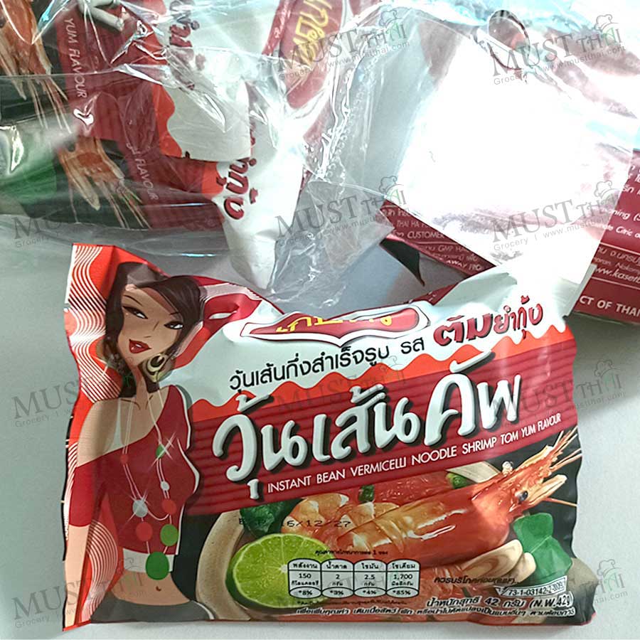 Kaset Instant Bean Vermicelli Tom Yum Flavor 42g Kaset Instant Bean Vermicelli Tom Yum Flavor 42g